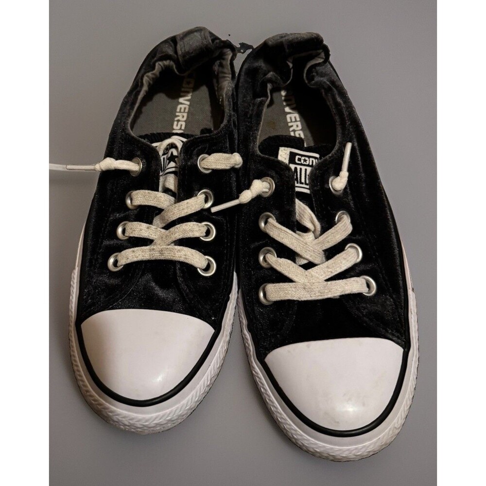 Converse All Stars Black Velvet/ Suede Elastic Back Sneaker Size 5.5 US Women's